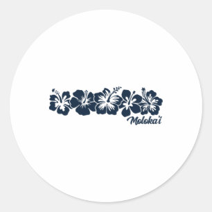 Hibiscus Flower Molokai Hawaii Aloha Hawaiian Beac Classic Round Sticker