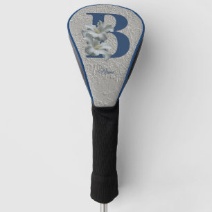 Hibiscus Flower Monogram Initial B Your Name  Golf Head Cover