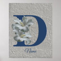 Hibiscus Flower Monogram Initial D Your Name