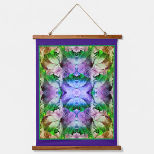 Hibiscus Flower Multiplied Abstract Distressed Hanging Tapestry