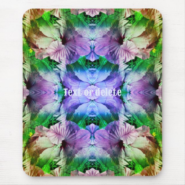 Hibiscus Flower Multiplied Abstract Personalized Mouse Pad (Front)
