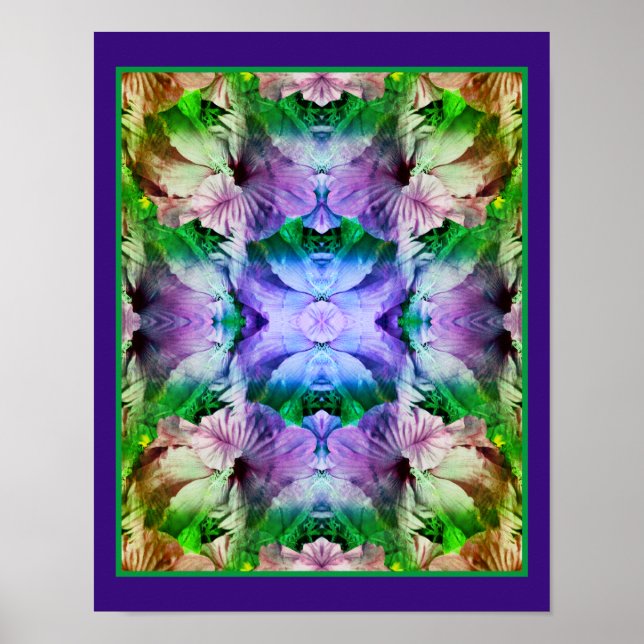 Hibiscus Flower Multiplied Abstract Poster (Front)