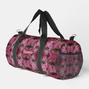Hibiscus Flower Multiplied Vintage Personalized Duffle Bag