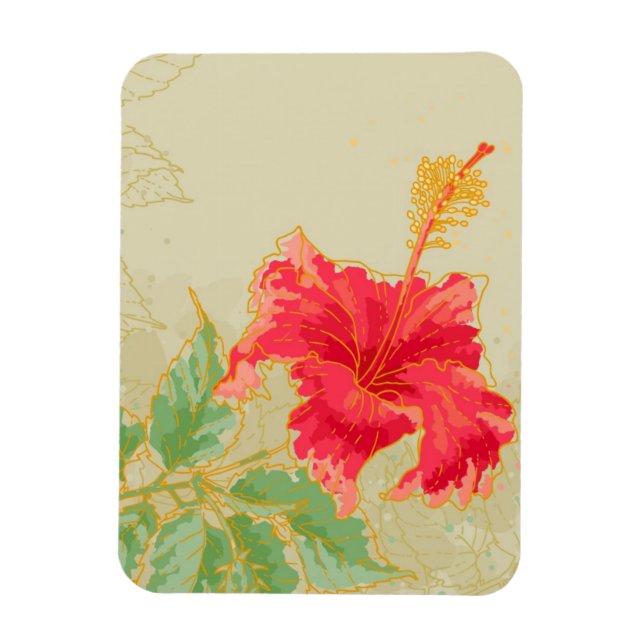 Hibiscus flower on toned background magnet (Vertical)