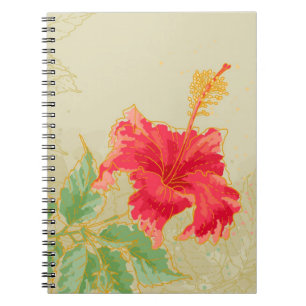 Hibiscus flower on toned background notebook