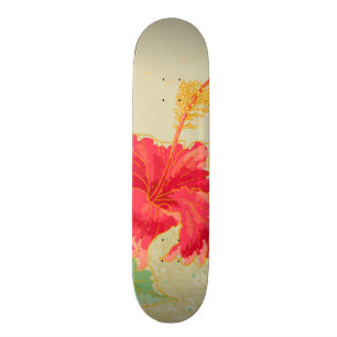 Hibiscus flower on toned background skateboard