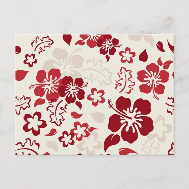 Hibiscus Flower Pattern Postcards (Front)