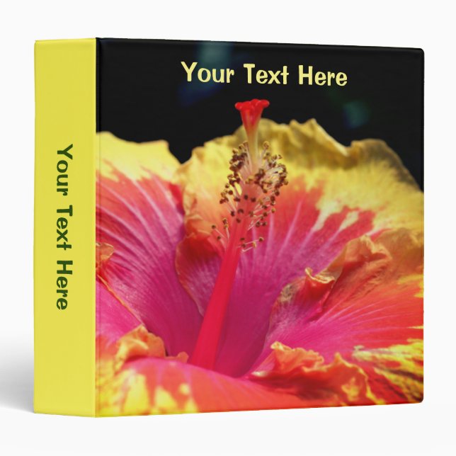 Hibiscus Flower Personalized  Binder (Front/Spine)