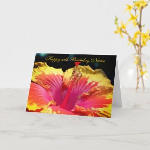 Hibiscus Flower Personalized Birthday Card
