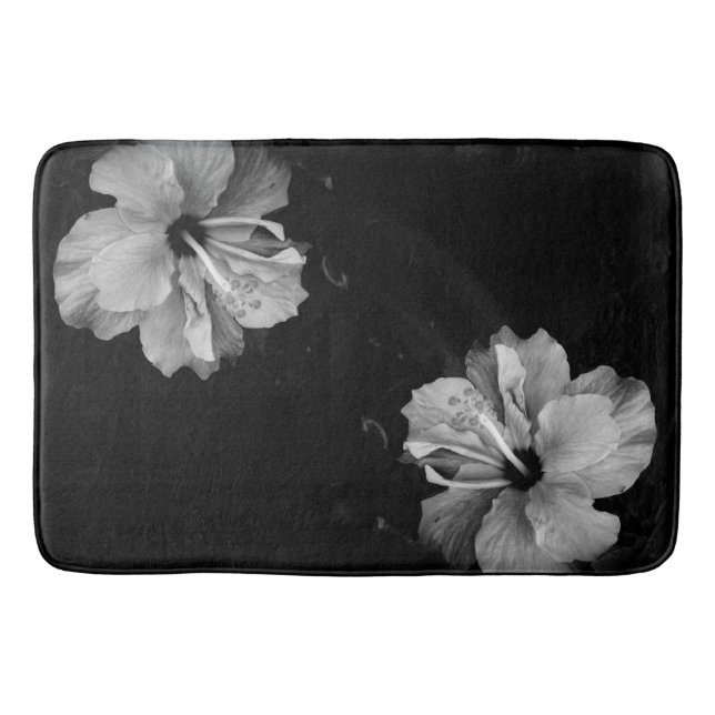Hibiscus Flower Photography Bath Mat (Front)