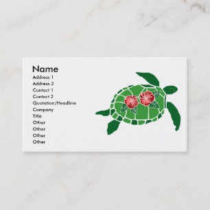 Hibiscus flower sea turtle business cards
