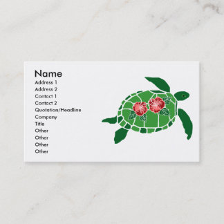 Hibiscus flower sea turtle business cards