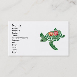 Hibiscus flower sea turtle business cards