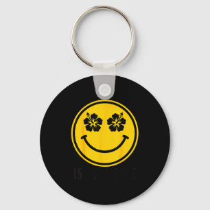 Hibiscus flower smile island beach summer hawaii keychain