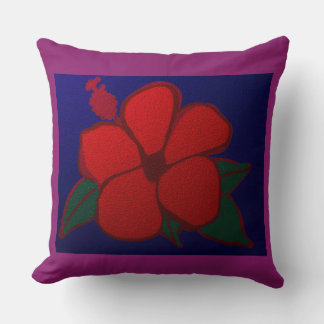 Hibiscus Flower Throw Pillow