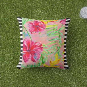 Hibiscus Flower Throw Pillow