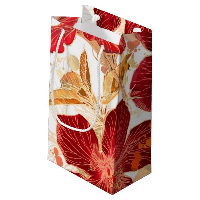 Hibiscus flower - watercolor paint 2 small gift bag (Back Angled)