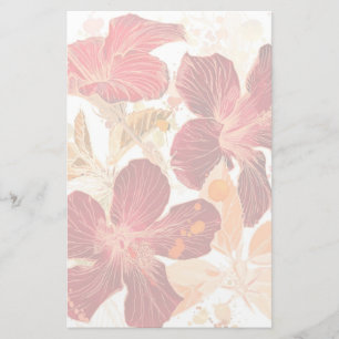 Hibiscus flower - watercolor paint 2 stationery
