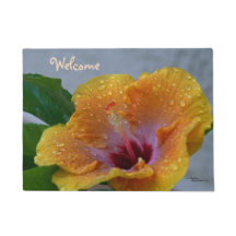 Hibiscus flower Welcome Doormat