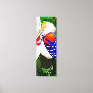 Hibiscus flower with 2 Tiger Longwing butterflies Canvas Print