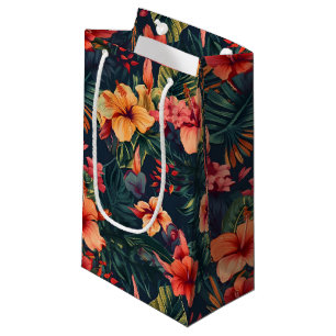 Hibiscus Flowers, A Tropical Floral Pattern Small Gift Bag