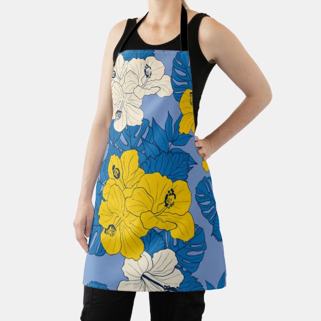 Hibiscus flowers and leaves   apron (Insitu)