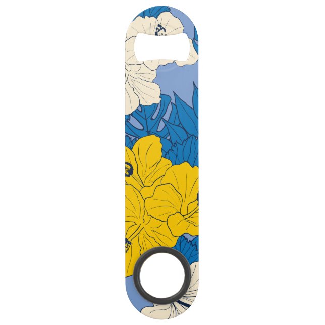 Hibiscus flowers and leaves   bar key (Front)