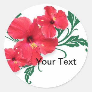 Hibiscus Flowers Classic Round Sticker