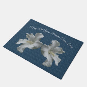 Hibiscus Flowers Dreams Come True Inspirational Doormat