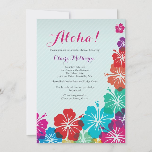 Hibiscus Flowers Invitation (Front)
