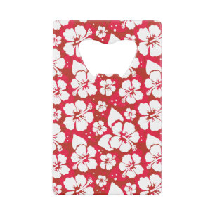 Hibiscus Flowers Pattern Wallet Bottle Opener