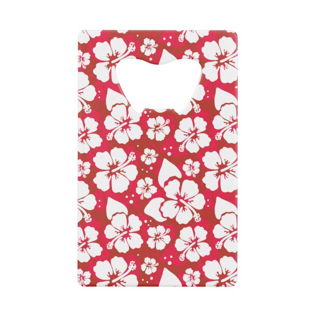 Hibiscus Flowers Pattern Wallet Bottle Opener (Front)