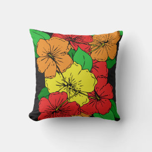 Hibiscus Flowers ROY Throw Pillow
