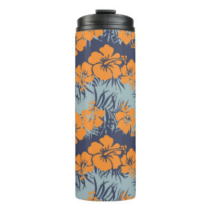 Hibiscus flowers seamless pattern,Vintage floral w Thermal Tumbler
