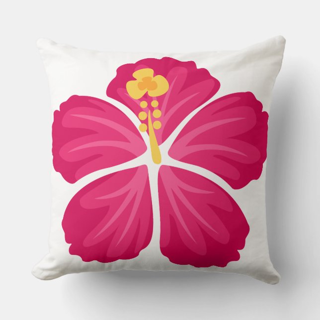 Hibiscus Flowers Throw Pillow (Front)