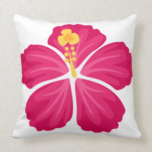 Hibiscus Flowers Throw Pillow