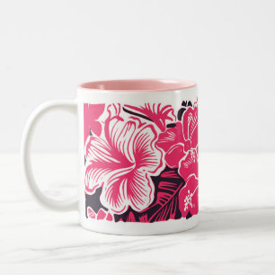 Hibiscus Flowers Two-Tone Coffee Mug