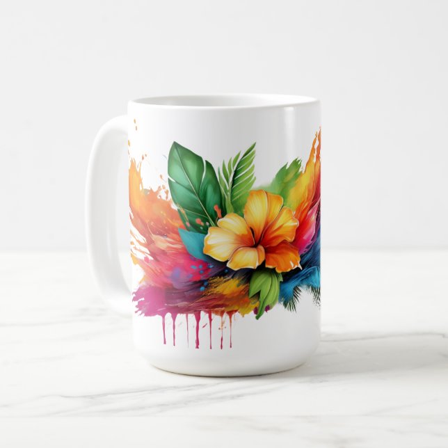 Hibiscus Fury Coffee Mug (Front Left)