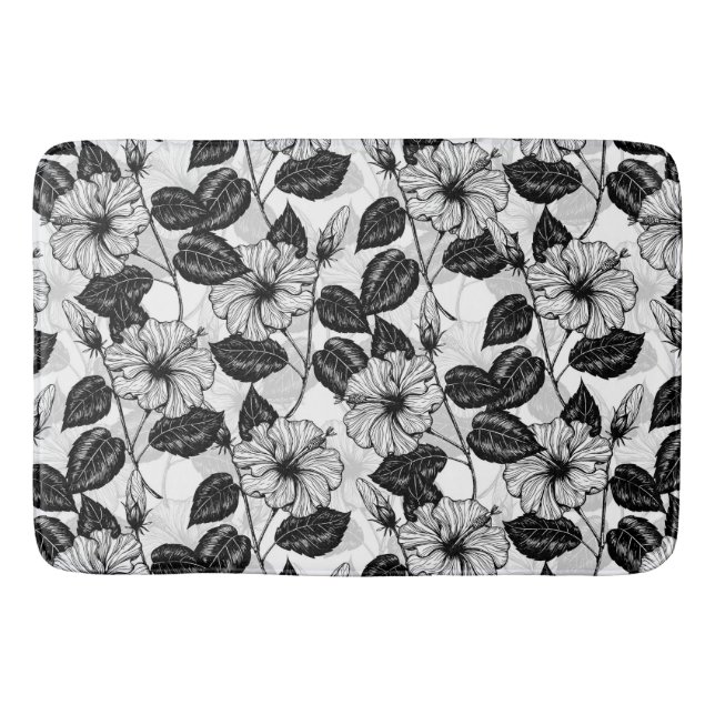 Hibiscus garden bath mat (Front)