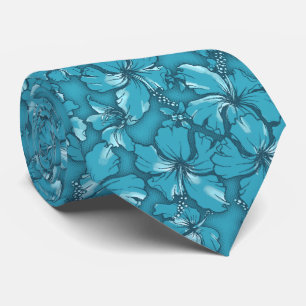 Hibiscus Garden Floral Hawaiian Two-sided Printed Tie