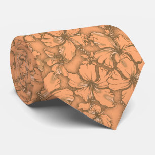 Hibiscus Garden Floral Hawaiian Two-sided Printed Tie