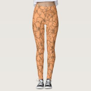 Hibiscus Garden Hawaiian Tropical Floral Leggings