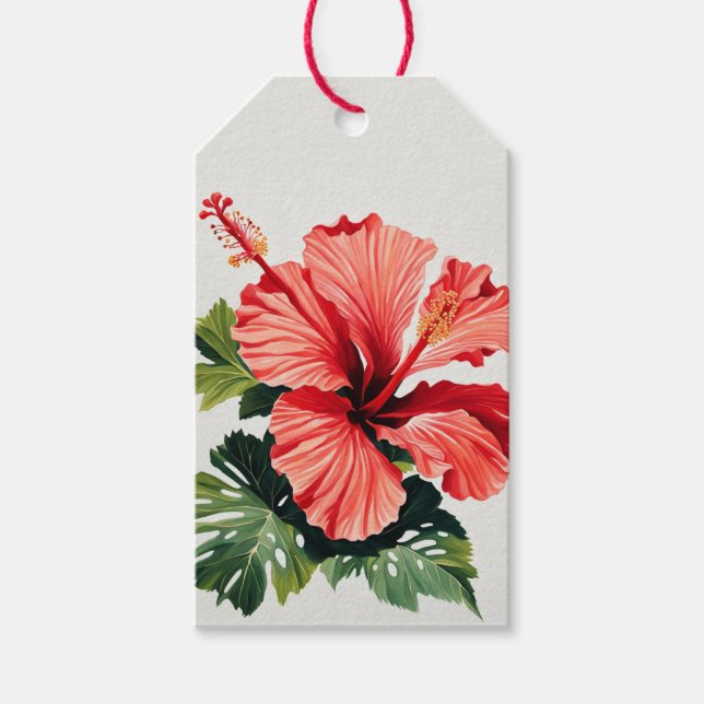 Hibiscus Gift Favour Tag (Front)