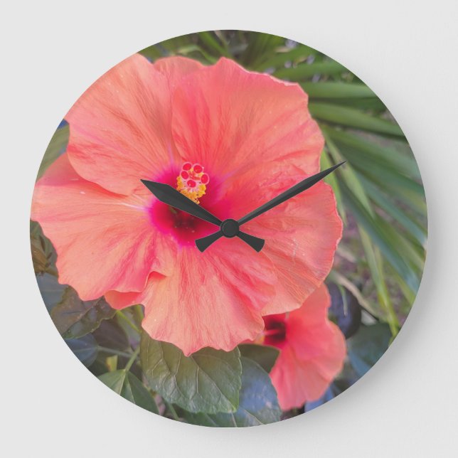 Hibiscus Glow Large Clock (Front)