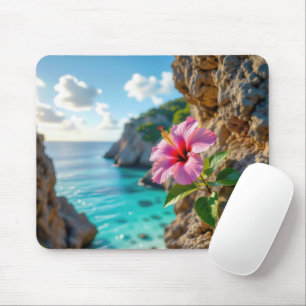 Hibiscus Growing in a Rocky Cliff Mouse Pad