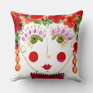 Hibiscus - Gypsy Garden Girl Coussin de coton