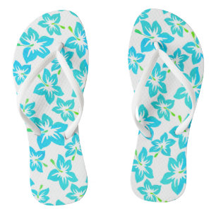 Hibiscus Hawaiian pattern flip flops
