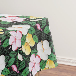 Hibiscus Hawaiian Tropical Floral Tablecloth