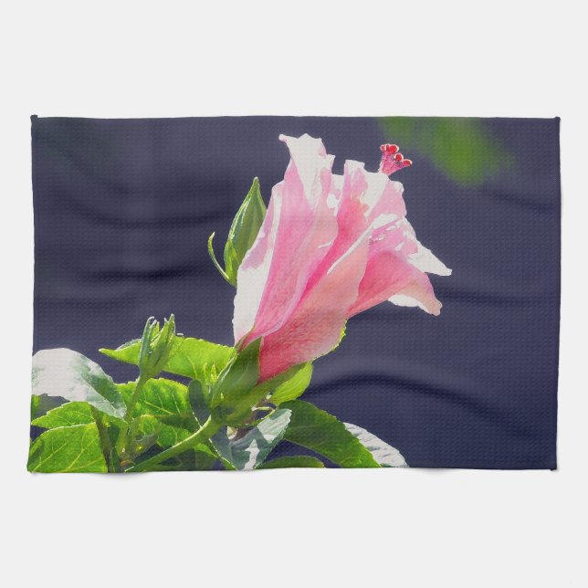 Hibiscus in Bright Sunlight Kitchen Towel (Horizontal)