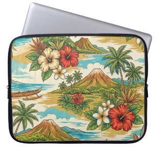 Hibiscus Island Hawaiian Scenic - Brights Wetsuit Laptop Sleeve